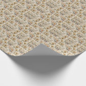 Boho-Blumen in Beige Geschenkpapier (Ecke)