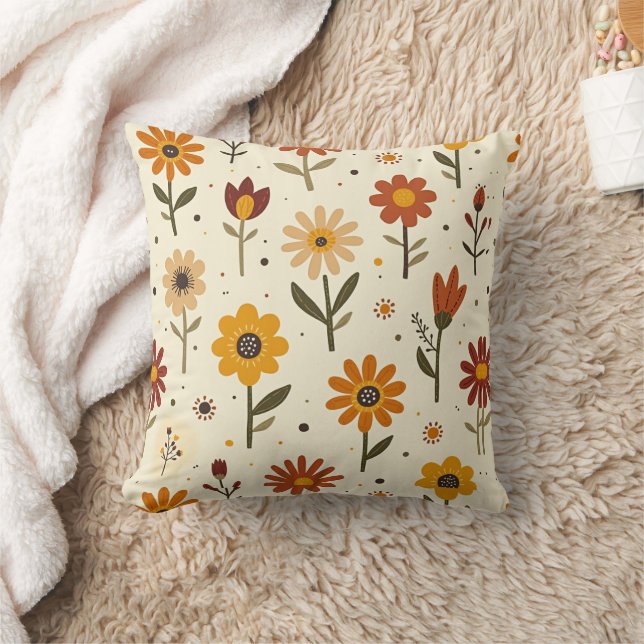 Boho-Blumen Kissen (Decke)