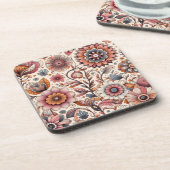 Boho-Blumen-Kork-Untersetzer-Set aus 6 Teilen Getränkeuntersetzer (Linke Seite)