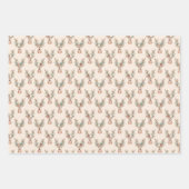 Boho-Blumen-Kron-Rentier-Design  Geschenkpapier Set (Vorderseite 3)