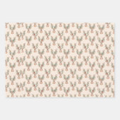 Boho-Blumen-Kron-Rentier-Design  Geschenkpapier Set (Vorderseite 2)