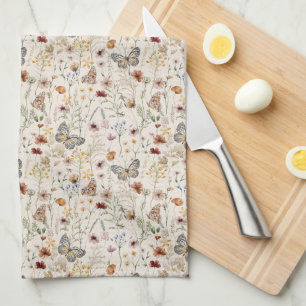 Boho-Blumen-Küchenhandtuch Geschirrtuch