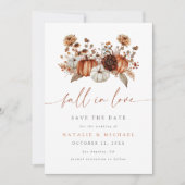 Boho-Blumen-Kürbis-Herbsthochzeit Save The Date (Vorderseite)