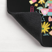 Boho-Blumen-Lehrer-Buch-Apple Pencil Lustiger Rück Mousepad (Ecke)