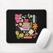 Boho-Blumen-Lehrer-Buch-Apple Pencil Lustiger Rück Mousepad (Mit Mouse)