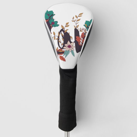 Boho-Blumen-Liebe-Grafik-Truckerhut Golf Headcover (Vorderseite)
