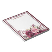 Boho Blumen Lila Rosen Notizblock (angewinkelt)