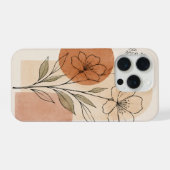 Boho-Blumen-Linienkunst-Handyhülle iPhone Hülle (Rückseite (Horizontal))