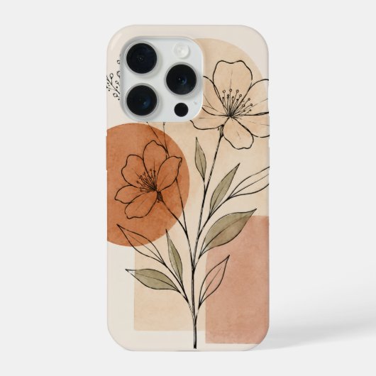 Boho-Blumen-Linienkunst-Handyhülle iPhone Hülle (Rückseite)