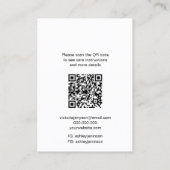 Boho Blumen Logo Schmuck Ohrring Halskette Qr Code Visitenkarte (Rückseite)