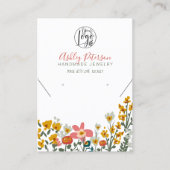 Boho Blumen Logo Schmuck Ohrring Halskette Qr Code Visitenkarte (Vorderseite)