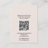 Boho Blumen Logo Schmuck Ohrring Halskette Qr Code Visitenkarte (Rückseite)