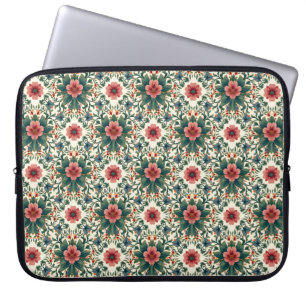 Boho-Blumen-Magie - in Grün- und Rosatönen Laptopschutzhülle