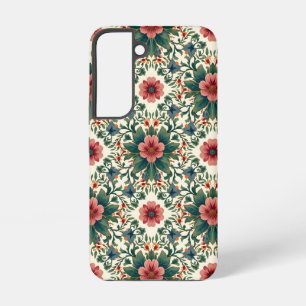Boho-Blumen-Magie - in Grün- und Rosatönen Samsung Galaxy Hülle