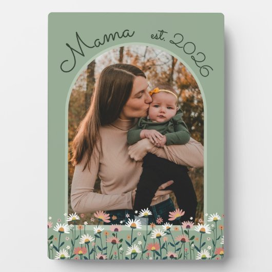 Boho-Blumen-Mama-Established-Individualfoto Fotoplatte (Vorderseite)