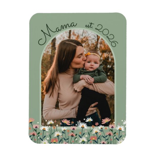 Boho-Blumen-Mama-Established-Individualfoto Magnet (Vertikal)