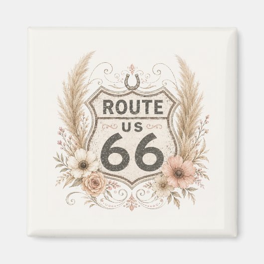 Boho-Blumen-Mother-Road-Andenken Magnet (Vorne)
