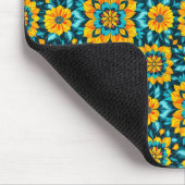 Boho-Blumen nahtloses Muster im lebendigen Volksst Mousepad (Ecke)