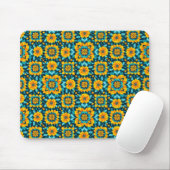 Boho-Blumen nahtloses Muster im lebendigen Volksst Mousepad (Mit Mouse)