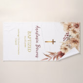Boho-Blumen orthodox christliches Taufgeschenk Badehandtuch (Badehandtuch)