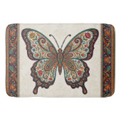 Boho-Blumen-Paisley-Rahmen-Schmetterling Badematte (Vorderseite)