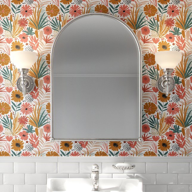 Boho-Blumen-Palmblatt Tapete (Von Creator hochgeladen)