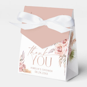 Boho-Blumen- Pampas-Roségold-Dankeschön-Geschenkbo Geschenkschachtel