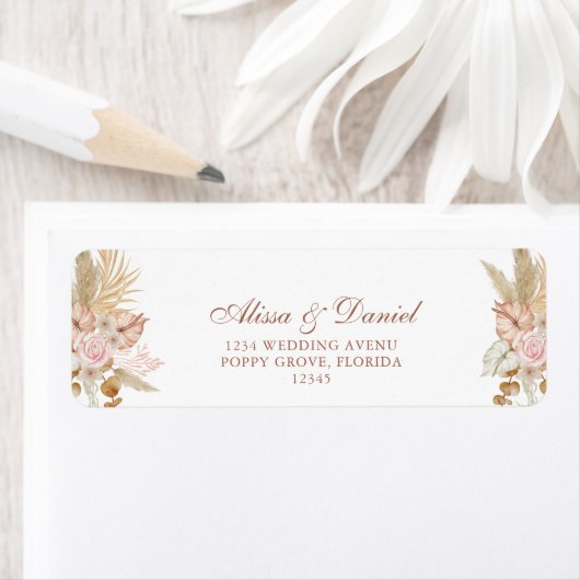 Boho-Blumen Pampasgras Absenderadresse (Insitu)
