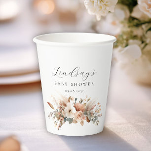 Boho-Blumen-Pampasgras-Baby-Party Pappbecher