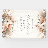 Boho-Blumen Pampasgras Pampasgras Rose Willkommen Banner (Horizontal)
