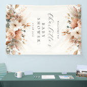 Boho-Blumen Pampasgras Pampasgras Rose Willkommen Banner (Messe)