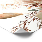 Boho-Blumen-Pampasgras-Rose-Beige-Willkommen Poster (Ecke)