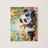 Boho-Blumen-Panda Puzzle (Vertikal)