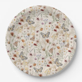 Boho-Blumen-Papierteller Pappteller (Vorderseite)