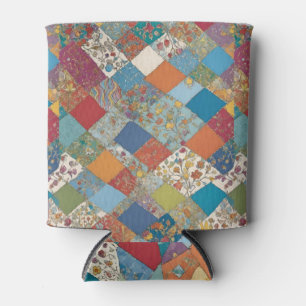 Boho-Blumen-Patchwork-Diamanten Dosenkühler