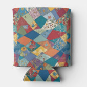 Boho-Blumen-Patchwork-Diamanten Dosenkühler (Rückseite)