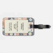 Boho-Blumen-Patchwork in Terrakotta und Salbei Gepäckanhänger (Rückseite horizontal)