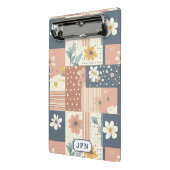 Boho-Blumen-Patchwork in Terrakotta und Salbei Mini Klemmbrett (Gewinkelt2)