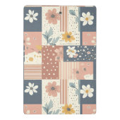 Boho-Blumen-Patchwork in Terrakotta und Salbei Mini Klemmbrett (Rückseite)