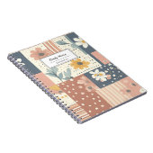 Boho-Blumen-Patchwork in Terrakotta und Salbei Notizblock (Rechte Seite)