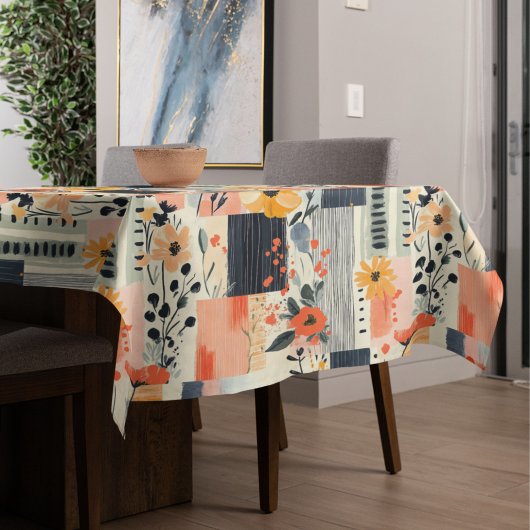 Boho-Blumen-Patchwork-Küche Tischdecke