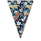 Boho-Blumen-Patchwork-Muster mit mehreren Blumen Wimpelkette (Zweite Fahne)