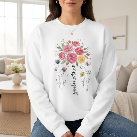 Boho Blumen Patentante Bouquet Muttertagsgeschenk Sweatshirt