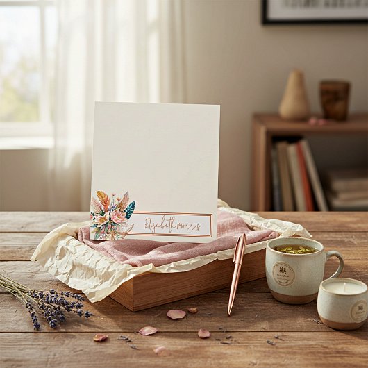 Boho-Blumen personalisiert Notizblock