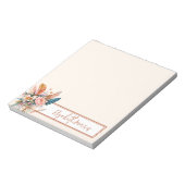 Boho-Blumen personalisiert Notizblock (Rotiert)