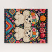 Boho-Blumen-Pudel-Puzzle Puzzle (Horizontal)