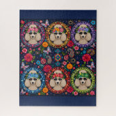 Boho-Blumen-Pudel-Puzzle Puzzle (Vertikal)