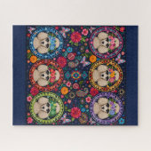 Boho-Blumen-Pudel-Puzzle Puzzle (Horizontal)