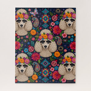Boho-Blumen-Pudel-Puzzle Puzzle