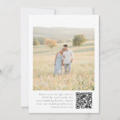 Boho-Blumen-QR-Code-Foto-Hochzeitseinladung Einladung (Rückseite)